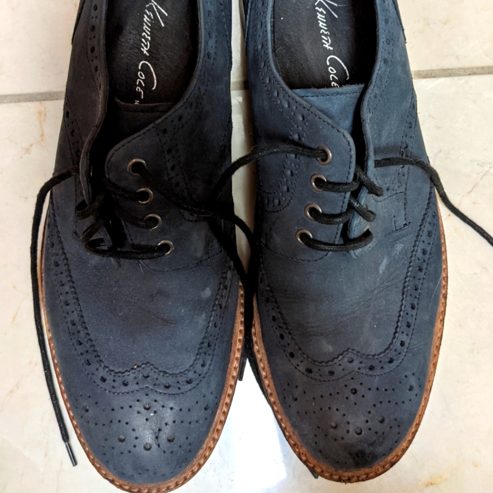 Kenneth Cole Blue Suede Shoes Size 11